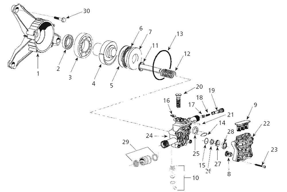 Pump Parts Diagram and Parts List for PW2570  Campbell Hausfeld Pressure Washer